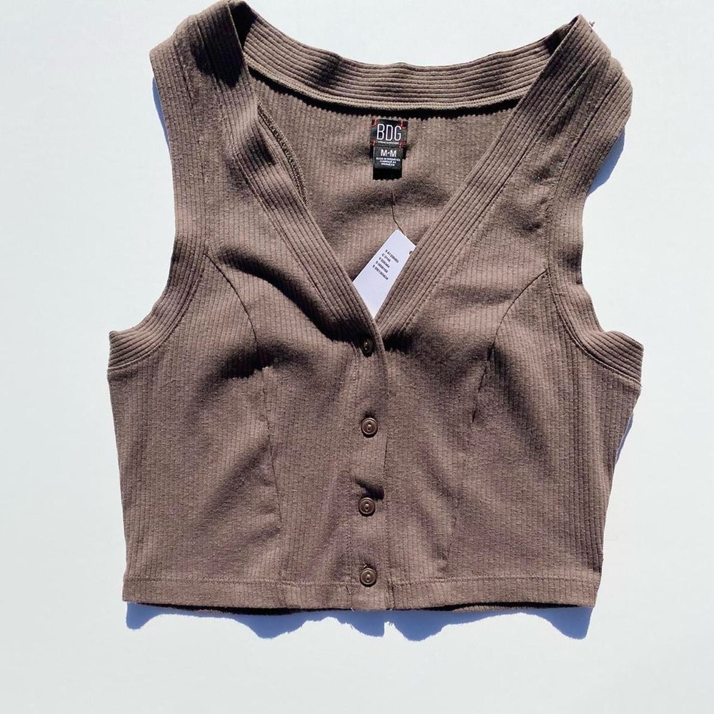 BDG Urban Outfitters Brown Vest Top Women's Medium Boho Cottage 70s Western Y2K